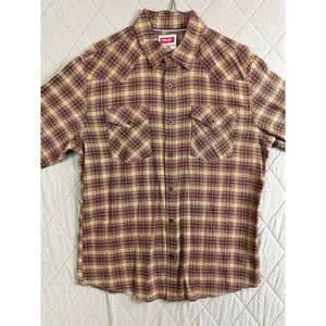 Wrangler Button Up‎ Men's Large Long Sleeve Plaid